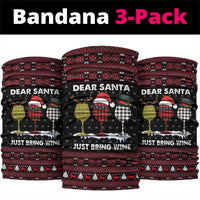 Santa Just Bring Wine Christmas Neck Gaiter Xmas Holiday Patterns - Wonder Print Shop