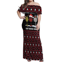 Santa Just Bring Wine Christmas Off Shoulder Maxi Dress Xmas Holiday Patterns - Wonder Print Shop
