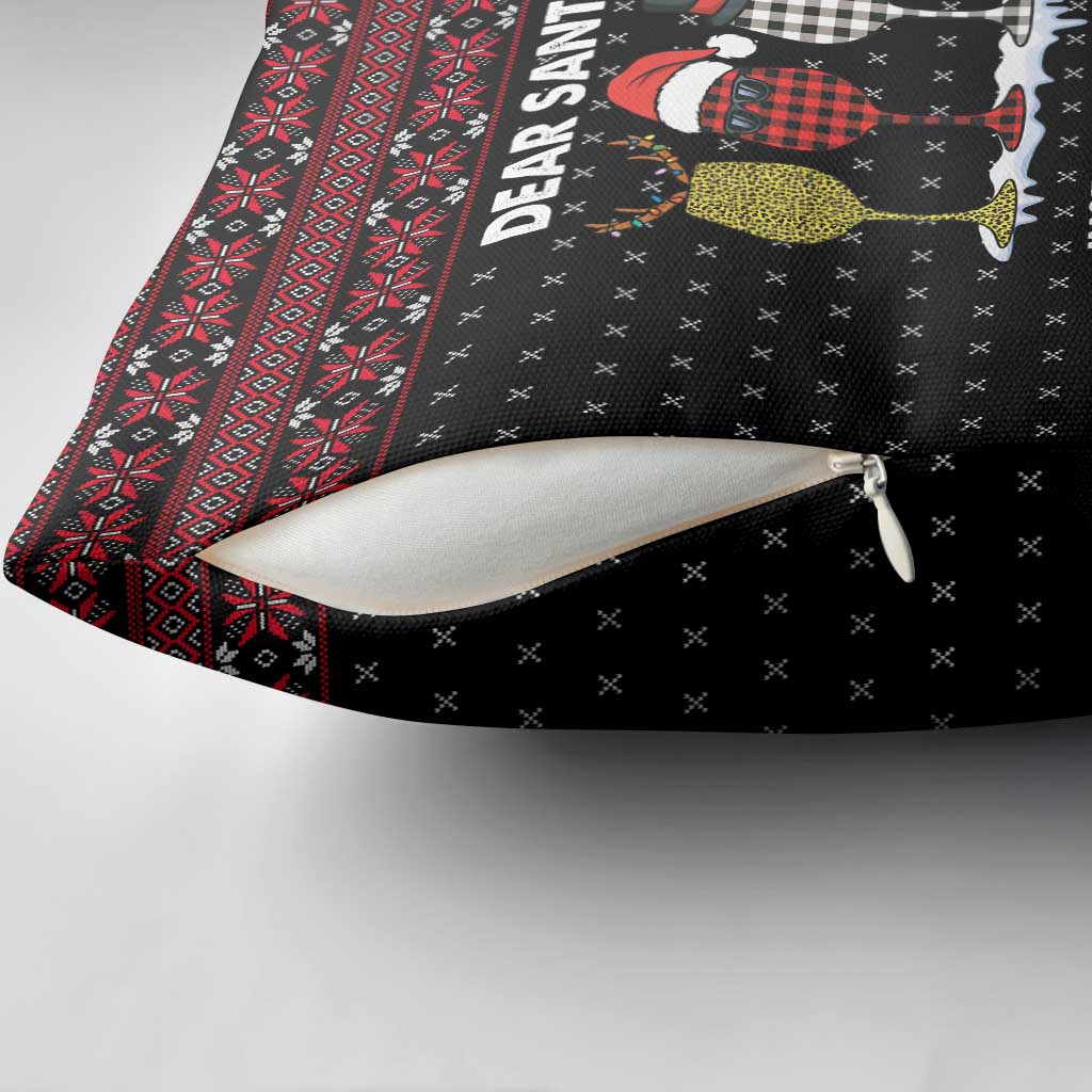 Santa Just Bring Wine Christmas Pillow Cover Xmas Holiday Patterns - Wonder Print Shop