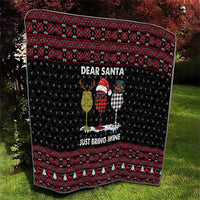 Santa Just Bring Wine Christmas Quilt Xmas Holiday Patterns - Wonder Print Shop