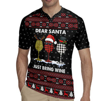 Santa Just Bring Wine Christmas Rugby Jersey Xmas Holiday Patterns - Wonder Print Shop