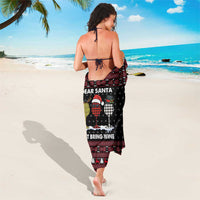 Santa Just Bring Wine Christmas Sarong Xmas Holiday Patterns - Wonder Print Shop