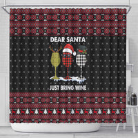 Santa Just Bring Wine Christmas Shower Curtain Xmas Holiday Patterns - Wonder Print Shop