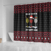 Santa Just Bring Wine Christmas Shower Curtain Xmas Holiday Patterns - Wonder Print Shop