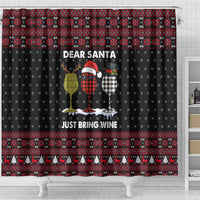 Santa Just Bring Wine Christmas Shower Curtain Xmas Holiday Patterns - Wonder Print Shop