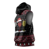 Santa Just Bring Wine Christmas Sleeveless Hoodie Xmas Holiday Patterns - Wonder Print Shop