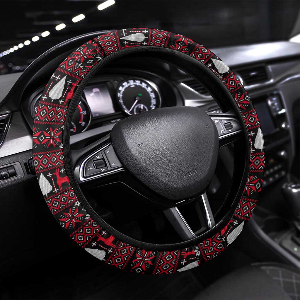 Santa Just Bring Wine Christmas Steering Wheel Cover Xmas Holiday Patterns - Wonder Print Shop