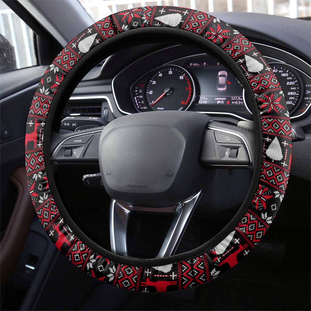 Santa Just Bring Wine Christmas Steering Wheel Cover Xmas Holiday Patterns - Wonder Print Shop
