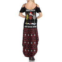 Santa Just Bring Wine Christmas Summer Maxi Dress Xmas Holiday Patterns - Wonder Print Shop