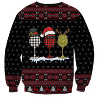 Santa Just Bring Wine Christmas Sweatshirt Xmas Holiday Patterns - Wonder Print Shop