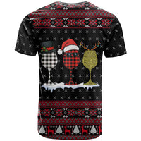 Santa Just Bring Wine Christmas T Shirt Xmas Holiday Patterns - Wonder Print Shop