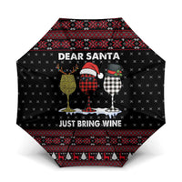 Santa Just Bring Wine Christmas Umbrella Xmas Holiday Patterns - Wonder Print Shop