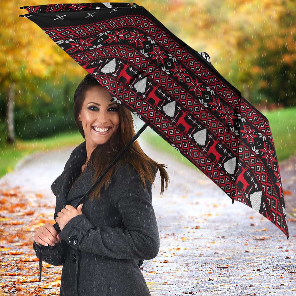 Santa Just Bring Wine Christmas Umbrella Xmas Holiday Patterns - Wonder Print Shop