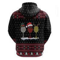 Santa Just Bring Wine Christmas Zip Hoodie Xmas Holiday Patterns - Wonder Print Shop