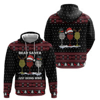 Santa Just Bring Wine Christmas Zip Hoodie Xmas Holiday Patterns - Wonder Print Shop