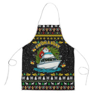 Santa On A Boat Christmas Apron Xmas Holiday Patterns - Wonder Print Shop