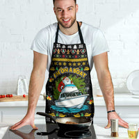 Santa On A Boat Christmas Apron Xmas Holiday Patterns - Wonder Print Shop