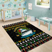 Santa On A Boat Christmas Area Rug Xmas Holiday Patterns - Wonder Print Shop