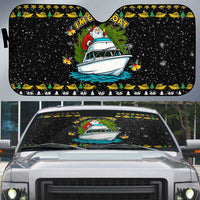 Santa On A Boat Christmas Auto Sun Shade Xmas Holiday Patterns - Wonder Print Shop