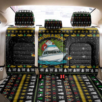 Santa On A Boat Christmas Back Car Seat Cover Xmas Holiday Patterns - Wonder Print Shop