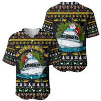 Santa On A Boat Christmas Baseball Jersey Xmas Holiday Patterns - Wonder Print Shop