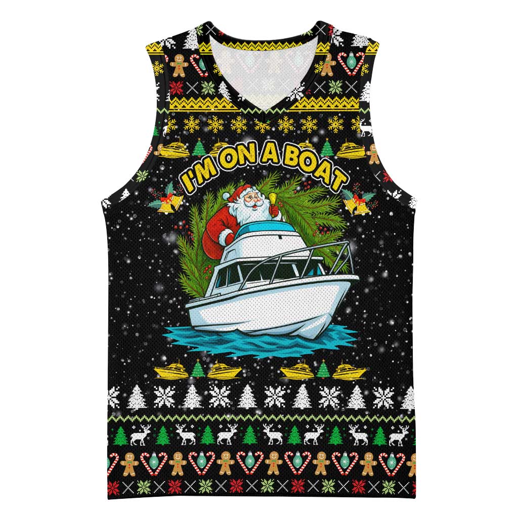 Santa On A Boat Christmas Basketball Jersey Xmas Holiday Patterns - Wonder Print Shop