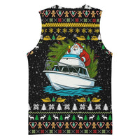 Santa On A Boat Christmas Basketball Jersey Xmas Holiday Patterns - Wonder Print Shop