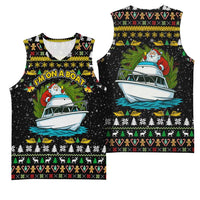 Santa On A Boat Christmas Basketball Jersey Xmas Holiday Patterns - Wonder Print Shop