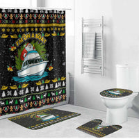 Santa On A Boat Christmas Bathroom Set Xmas Holiday Patterns - Wonder Print Shop