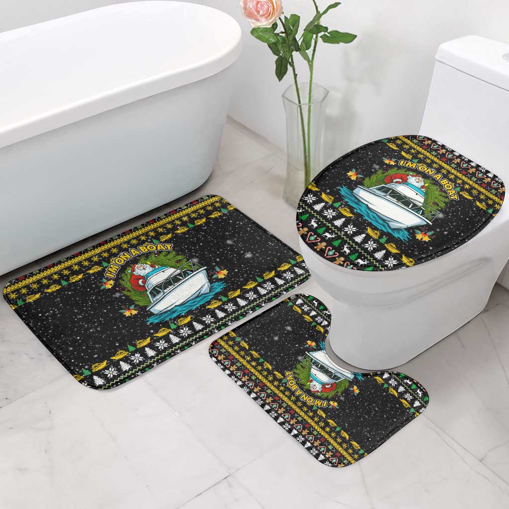 Santa On A Boat Christmas Bathroom Set Xmas Holiday Patterns - Wonder Print Shop