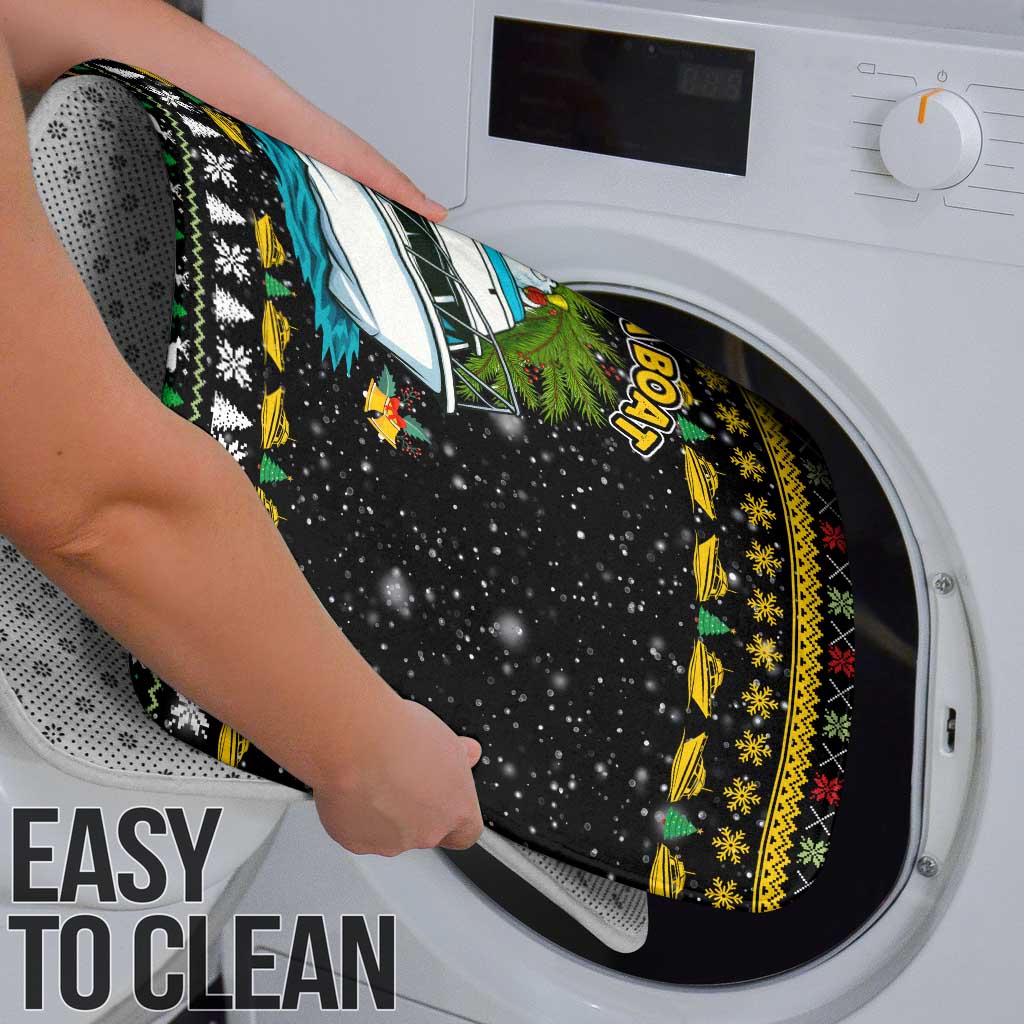 Santa On A Boat Christmas Bathroom Set Xmas Holiday Patterns - Wonder Print Shop