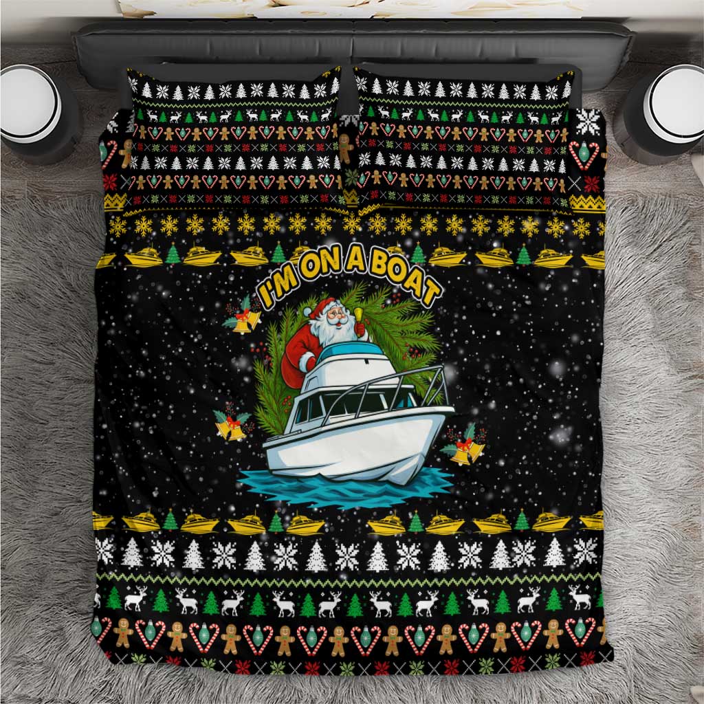 Santa On A Boat Christmas Bedding Set Xmas Holiday Patterns - Wonder Print Shop