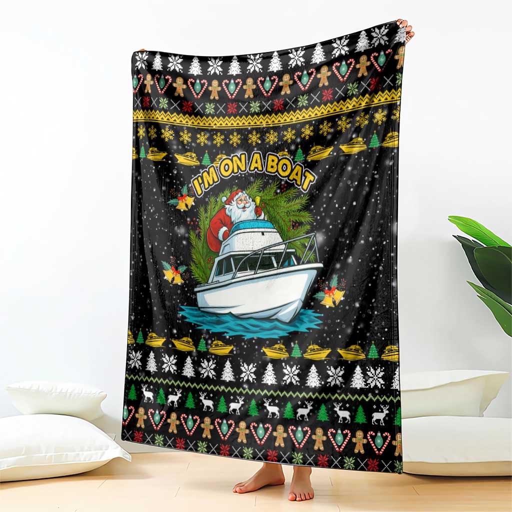 Santa On A Boat Christmas Blanket Xmas Holiday Patterns - Wonder Print Shop