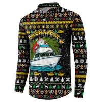 Santa On A Boat Christmas Button Sweatshirt Xmas Holiday Patterns - Wonder Print Shop