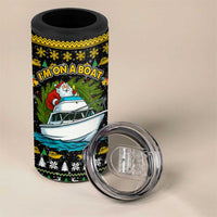 Santa On A Boat Christmas 4 in 1 Can Cooler Tumbler Xmas Holiday Patterns - Wonder Print Shop