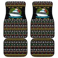 Santa On A Boat Christmas Car Mats Xmas Holiday Patterns - Wonder Print Shop