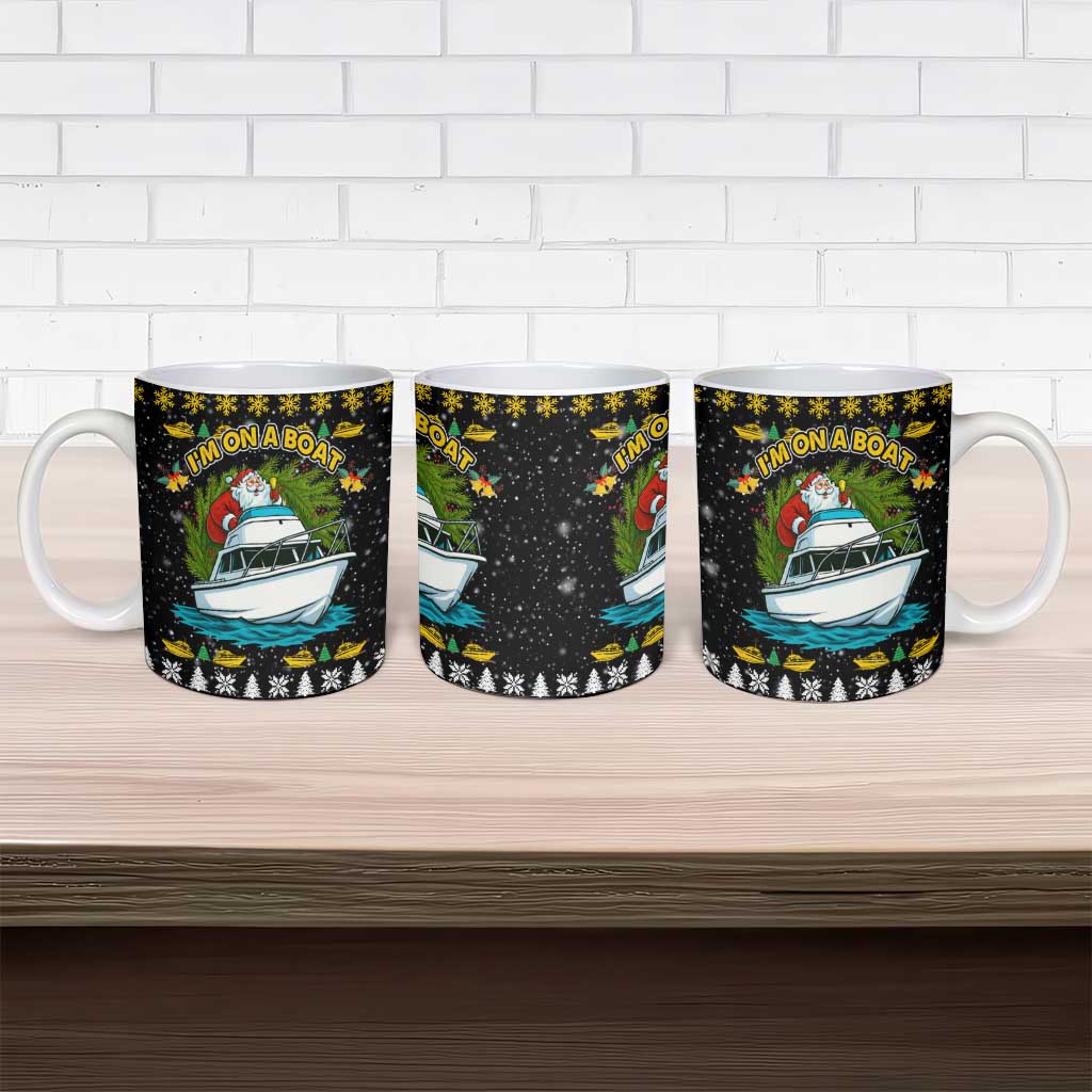 Santa On A Boat Christmas Ceramic Mug Xmas Holiday Patterns - Wonder Print Shop