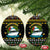 Santa On A Boat Christmas Ceramic Ornament Xmas Holiday Patterns - Wonder Print Shop