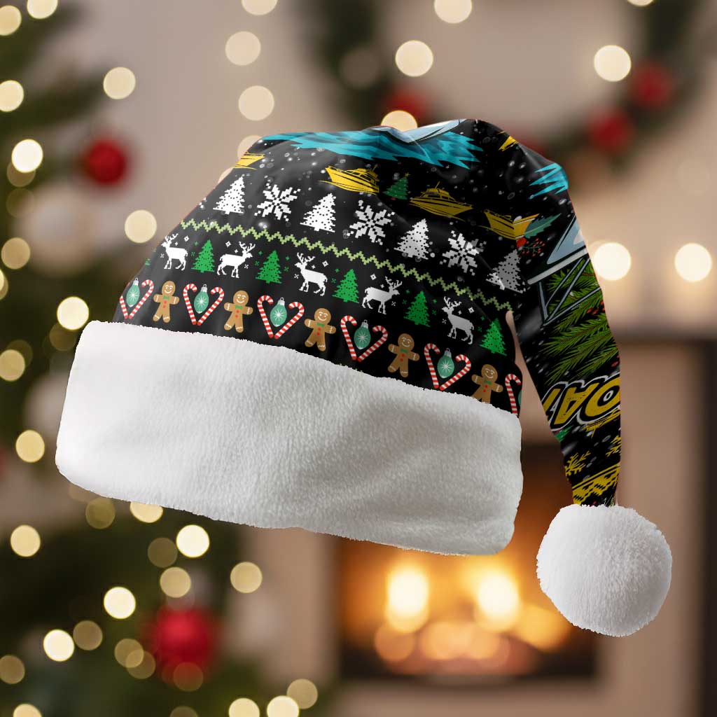 Santa On A Boat Christmas Santa Hat Xmas Holiday Patterns - Wonder Print Shop