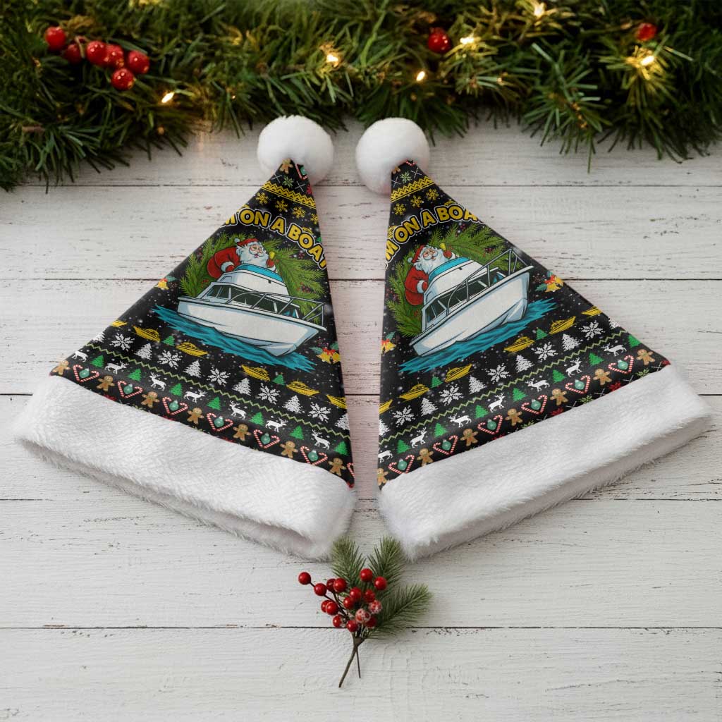 Santa On A Boat Christmas Santa Hat Xmas Holiday Patterns - Wonder Print Shop