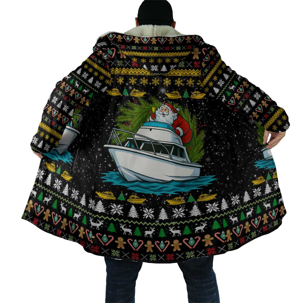 Santa On A Boat Christmas Cloak Xmas Holiday Patterns - Wonder Print Shop