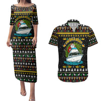 Santa On A Boat Christmas Couples Matching Puletasi and Hawaiian Shirt Xmas Holiday Patterns - Wonder Print Shop