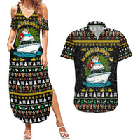 Santa On A Boat Christmas Couples Matching Summer Maxi Dress and Hawaiian Shirt Xmas Holiday Patterns - Wonder Print Shop