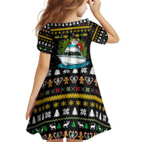 Santa On A Boat Christmas Family Matching Off The Shoulder Long Sleeve Dress and Hawaiian Shirt Xmas Holiday Patterns - Wonder Print Shop