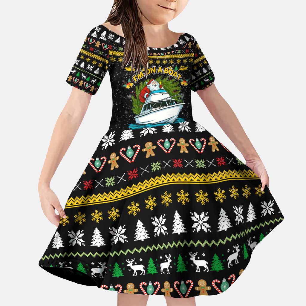 Santa On A Boat Christmas Family Matching Off Shoulder Maxi Dress and Hawaiian Shirt Xmas Holiday Patterns - Wonder Print Shop