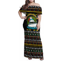 Santa On A Boat Christmas Family Matching Off Shoulder Maxi Dress and Hawaiian Shirt Xmas Holiday Patterns - Wonder Print Shop
