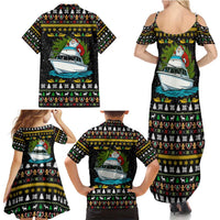 Santa On A Boat Christmas Family Matching Summer Maxi Dress and Hawaiian Shirt Xmas Holiday Patterns - Wonder Print Shop