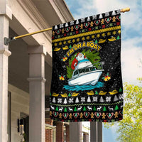 Santa On A Boat Christmas Garden Flag Xmas Holiday Patterns - Wonder Print Shop