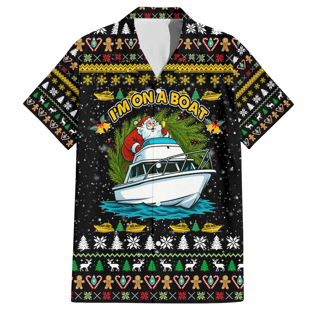 Santa On A Boat Christmas Hawaiian Shirt Xmas Holiday Patterns - Wonder Print Shop