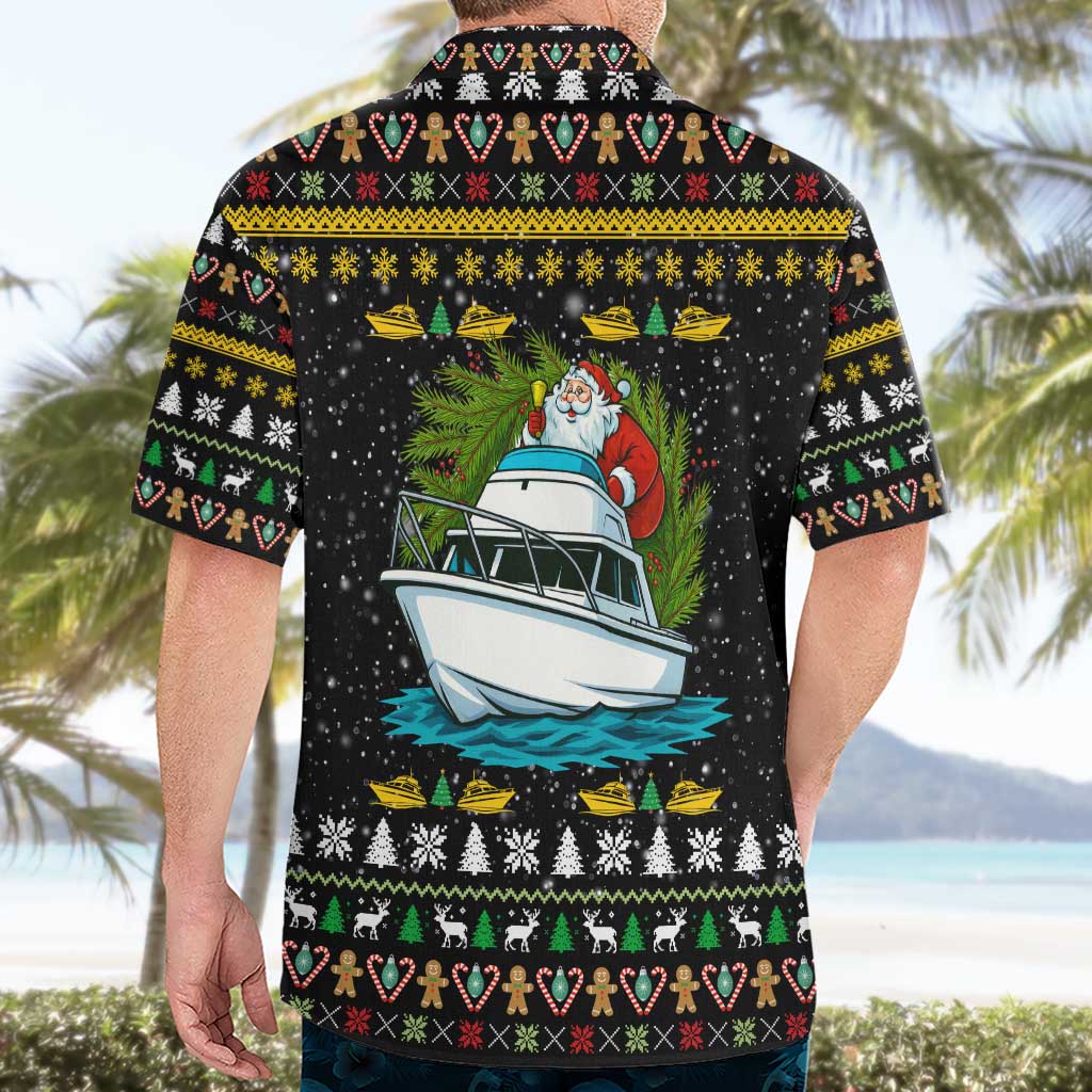 Santa On A Boat Christmas Hawaiian Shirt Xmas Holiday Patterns - Wonder Print Shop